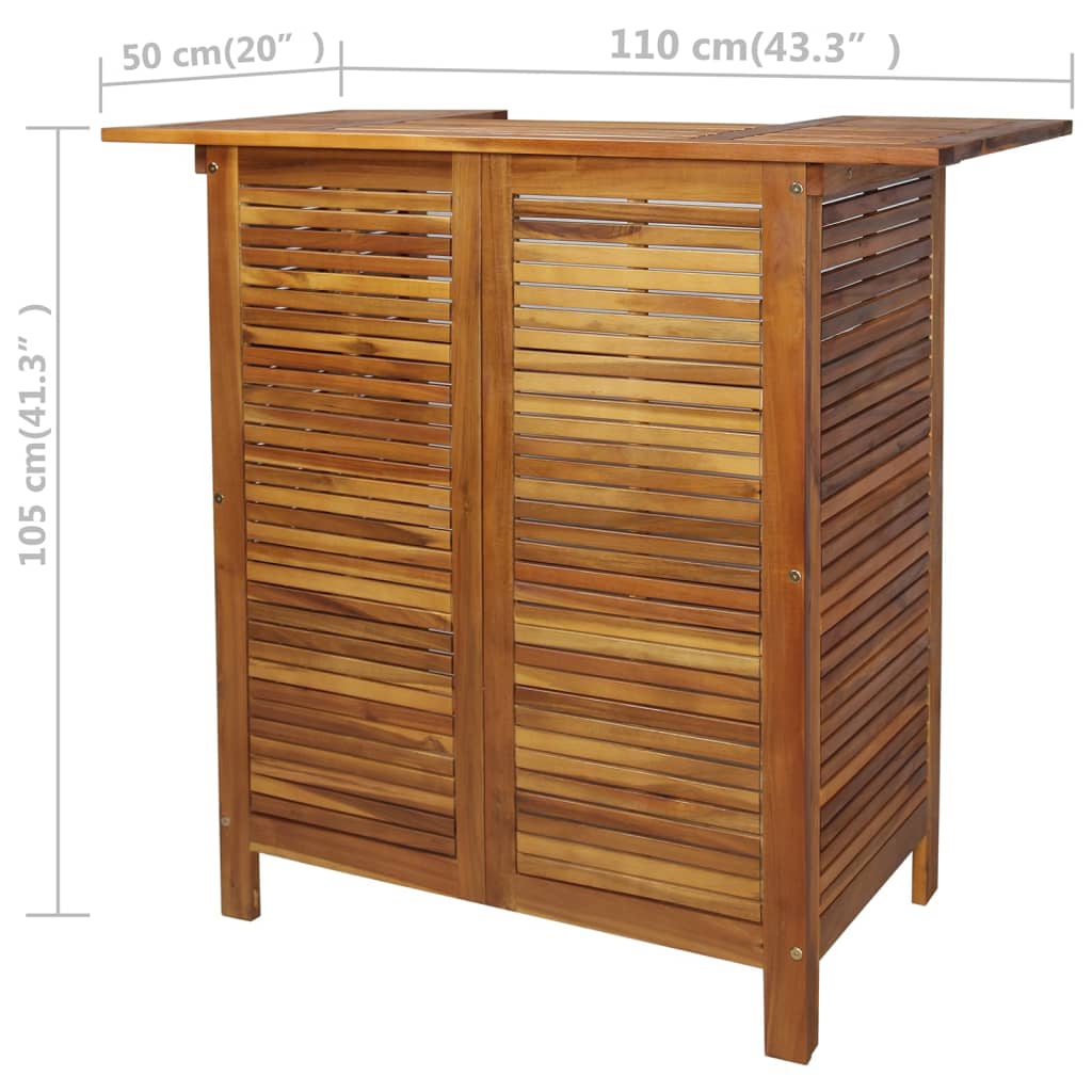 3 Piece Bar Table and Chair Set Solid Acacia Wood