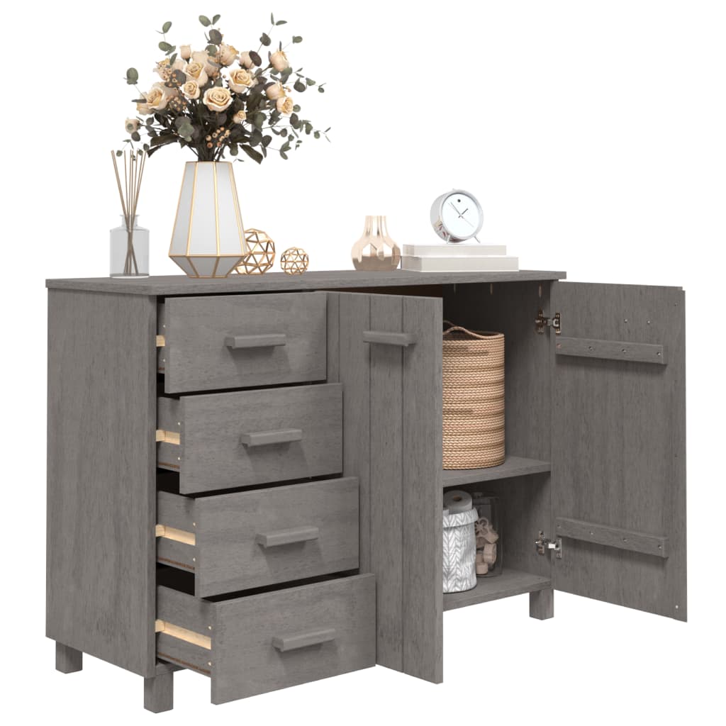 Sideboard HAMAR Light Gray 44.5"x15.7"x31.5" Solid Wood Pine