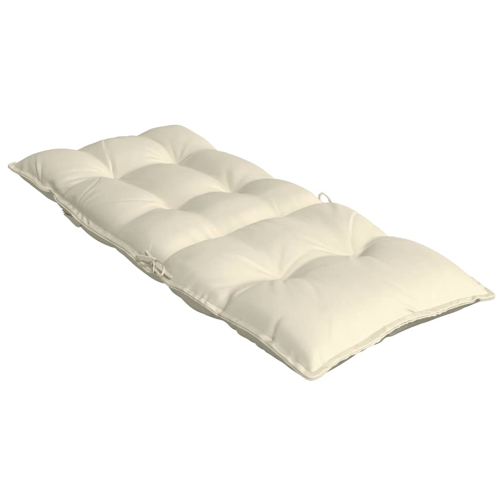 Highback Chair Cushions 4 pcs Cream Oxford Fabric