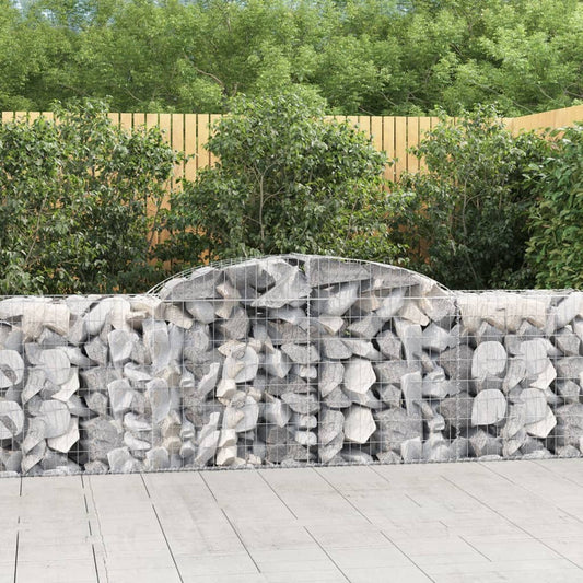 Arched Gabion Baskets 17 pcs 118.1"x19.7"x31.5"/39.4" Galvanized Iron