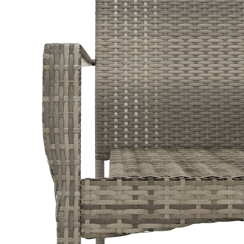 Patio Chairs with Cushions 2 pcs Poly Rattan Gray