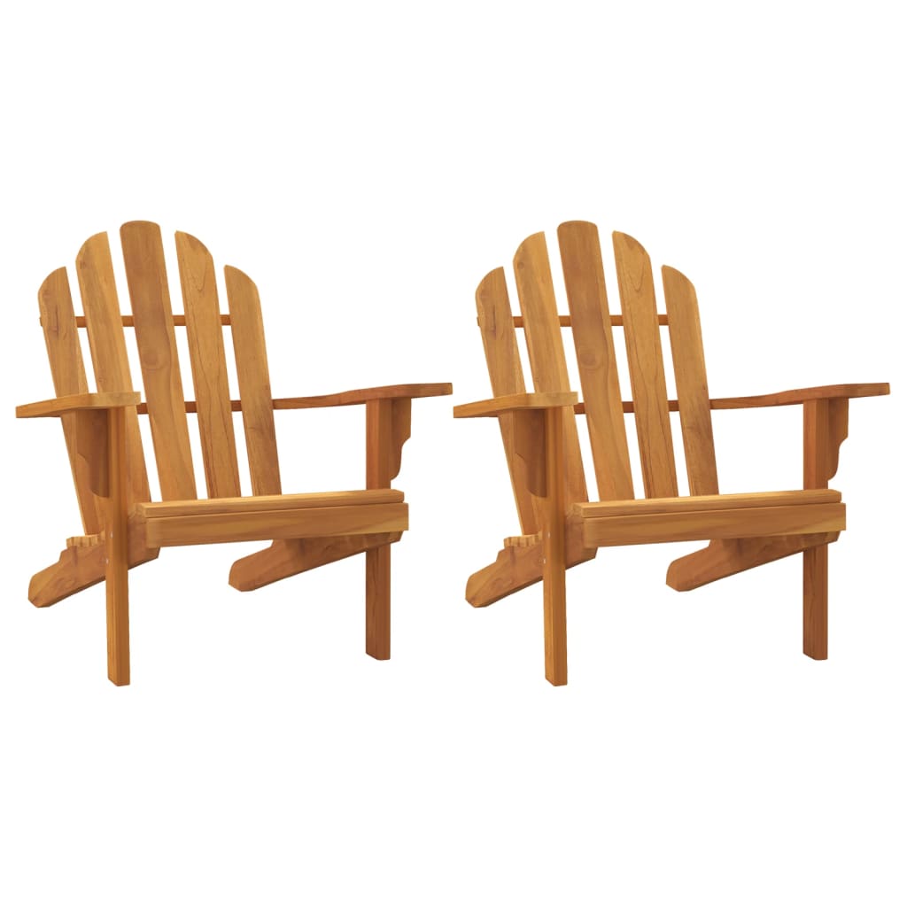 Patio Adirondack Chairs 2 pcs 31.1"x37.4"x36.2" Solid Wood Teak