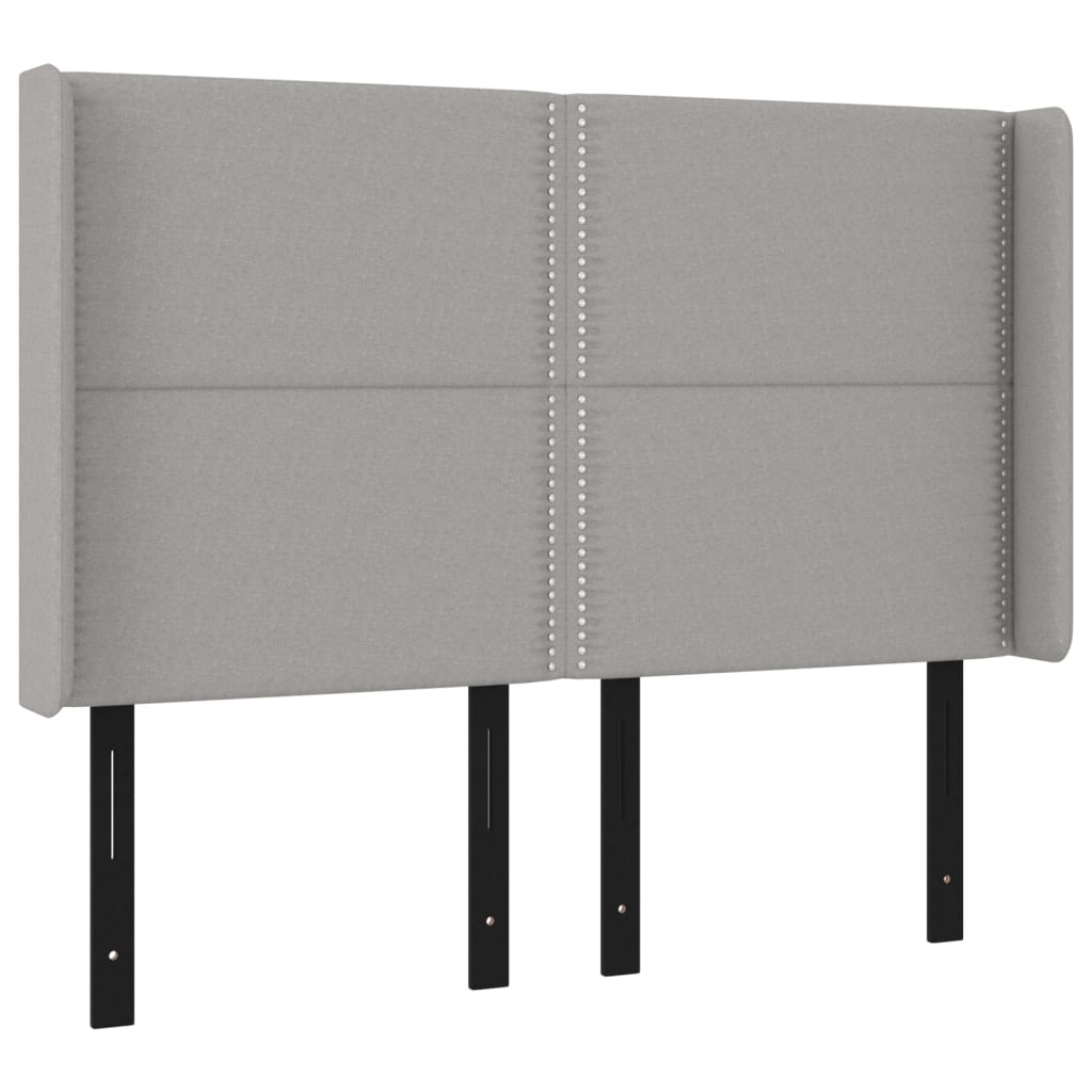 LED Headboard Light Gray 57.9"x6.3"x46.5"/50.4" Fabric