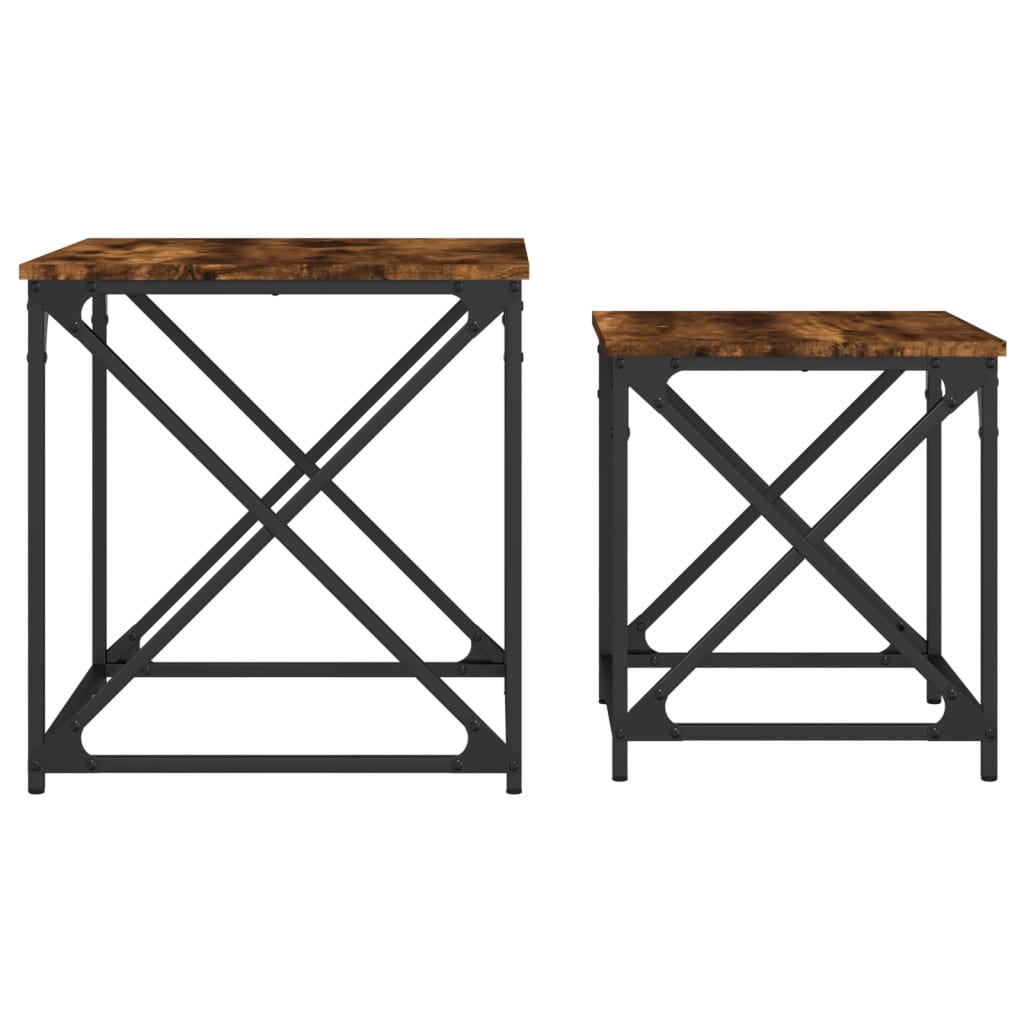 Nesting Coffee Tables 2 pcs Smoked Oak Engineered Wood