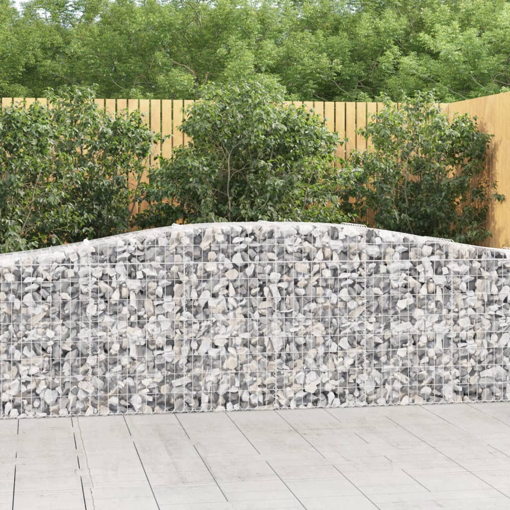 Arched Gabion Baskets 5 pcs 157.5"x19.7"x31.5"/39.4" Galvanized Iron