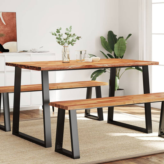 Dining Table with Live Edge 55.1"x31.5"x29.5" Solid Wood Acacia