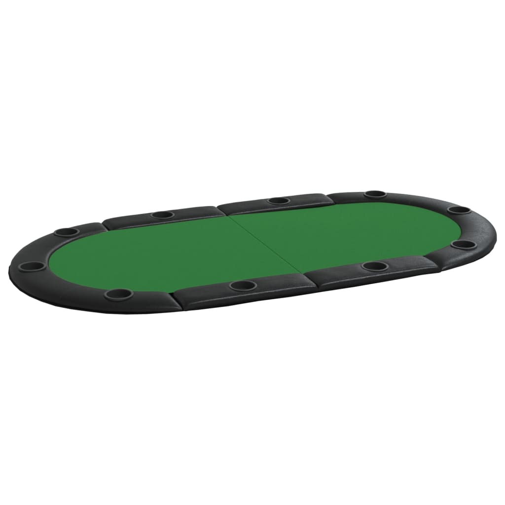 10-Player Folding Poker Tabletop Green 81.9"x41.7"x1.2"