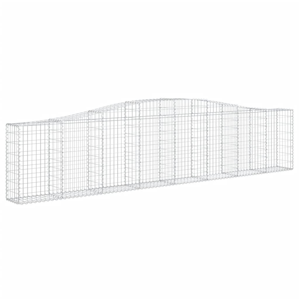 Arched Gabion Baskets 8 pcs 157.5"x11.8"x31.5"/39.4" Galvanized Iron