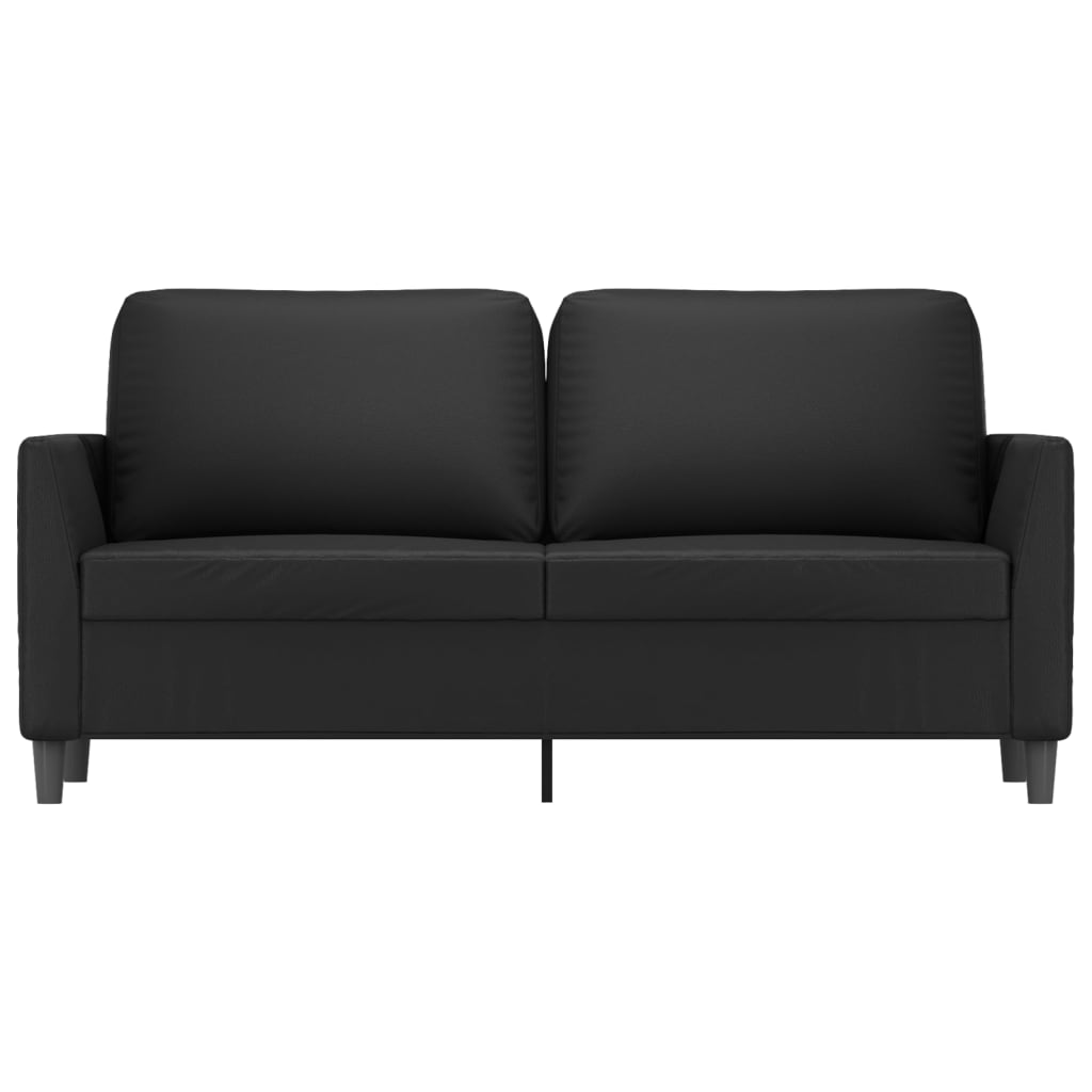 2-Seater Sofa Black 55.1" Faux Leather