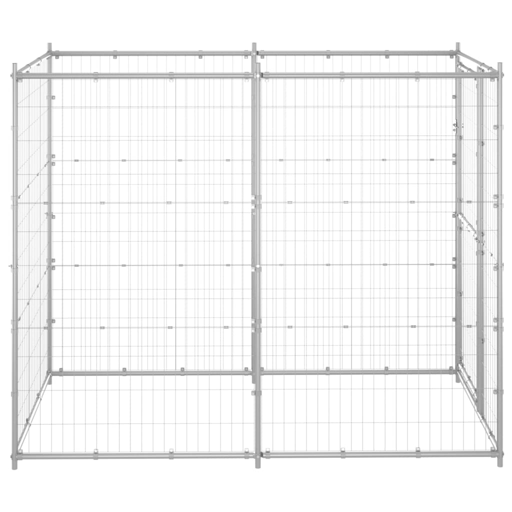 Outdoor Dog Kennel Galvanized Steel 43.3"x86.6"x70.9"