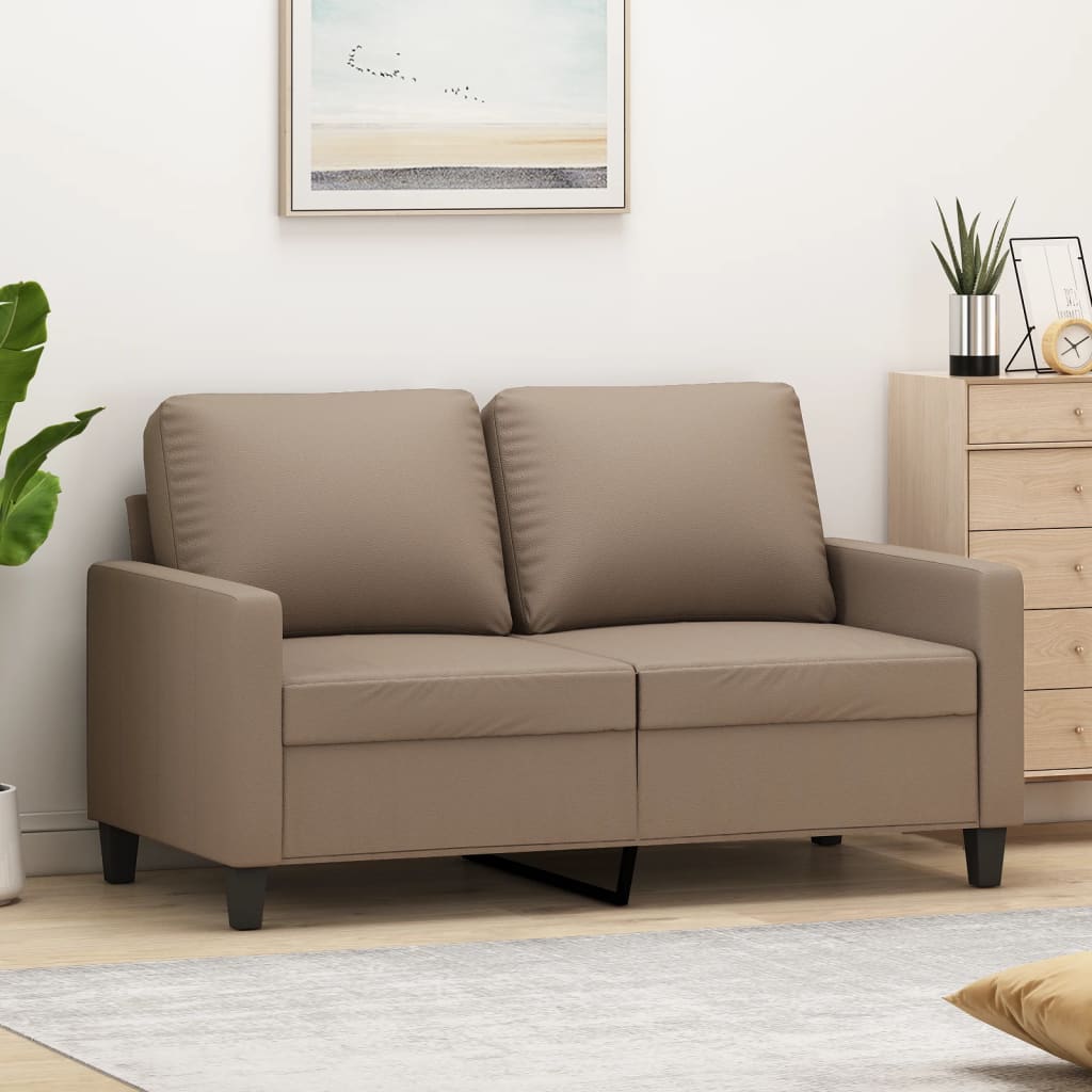 2-Seater Sofa Cappuccino 47.2" Faux Leather