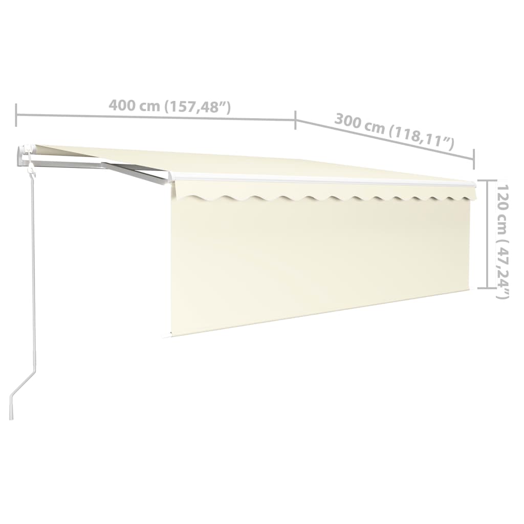 Automatic Retractable Awning with Blind 13.1'x9.8' Cream