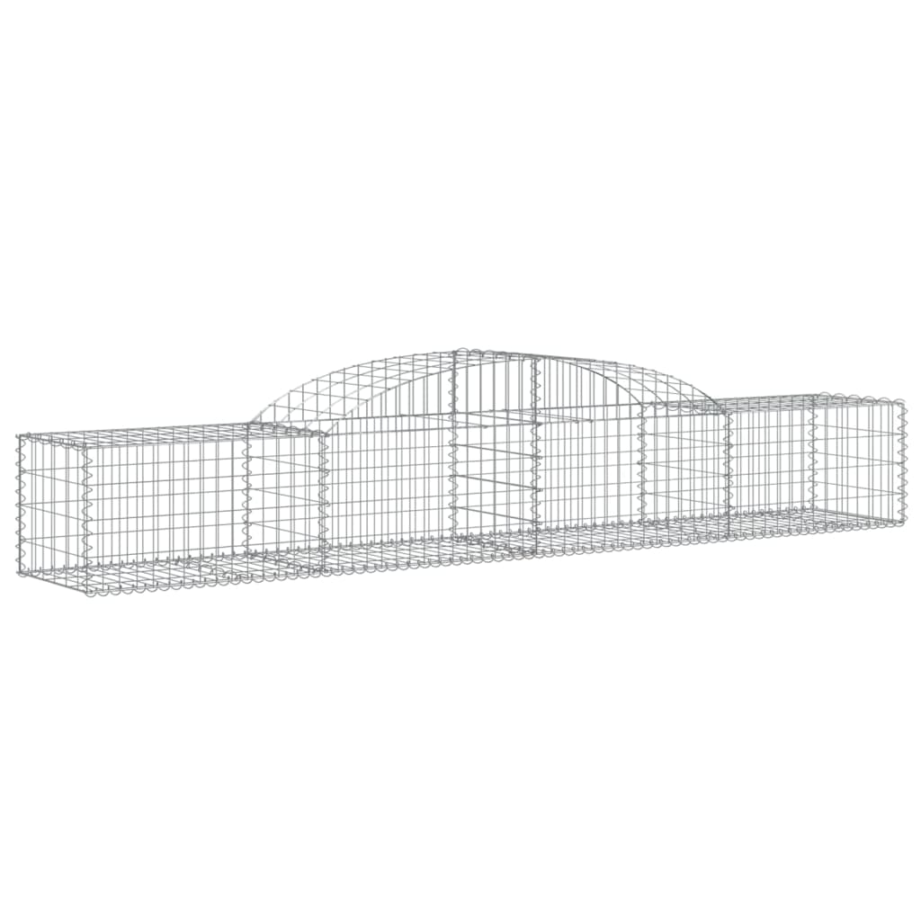 Arched Gabion Baskets 6 pcs 118.1"x19.7"x15.7"/23.6" Galvanized Iron