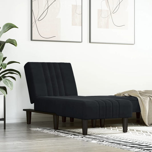 Chaise Longue Black Velvet