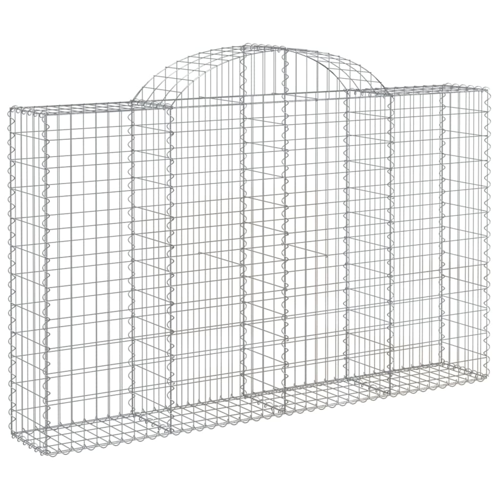 Arched Gabion Baskets 8 pcs 78.7"x11.8"x47.2"/55.1" Galvanized Iron