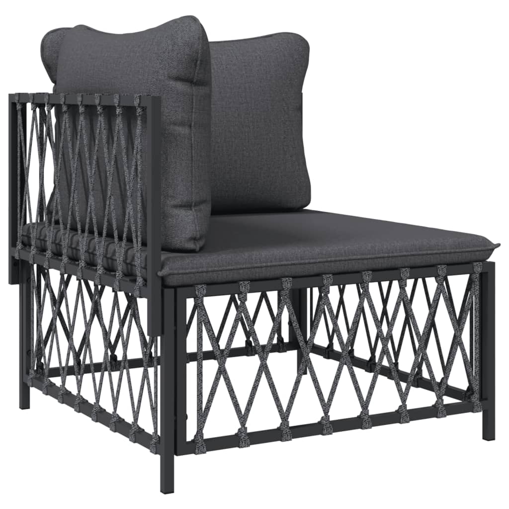 4 Piece Patio Lounge Set with Cushions Anthracite Steel