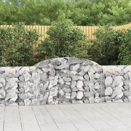 Arched Gabion Baskets 11 pcs 118.1"x11.8"x31.5"/39.4" Galvanized Iron