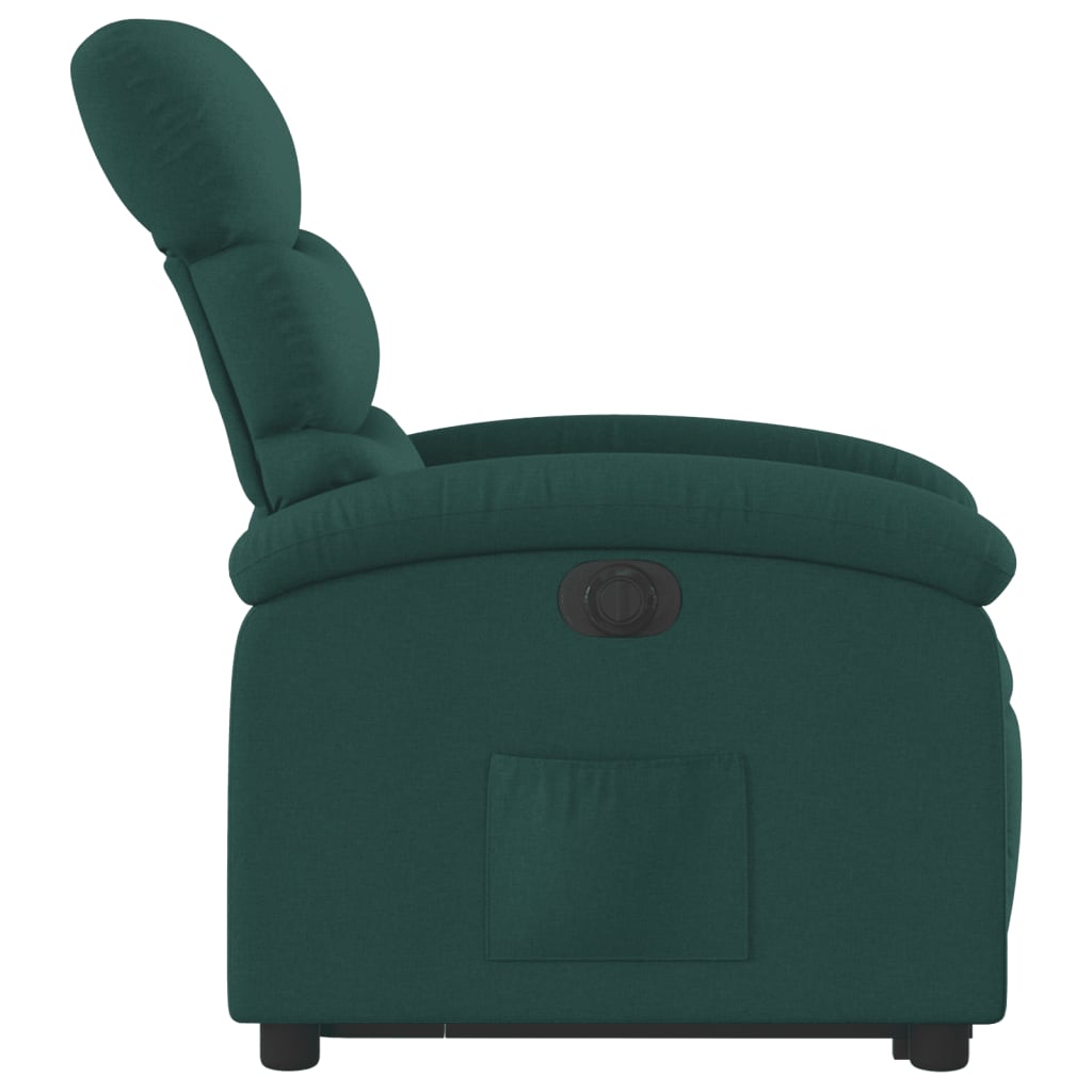 Electric Stand up Recliner Chair Dark Green Fabric