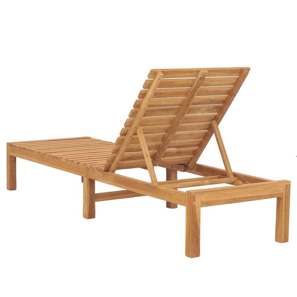 Sun Lounger Solid Teak Wood