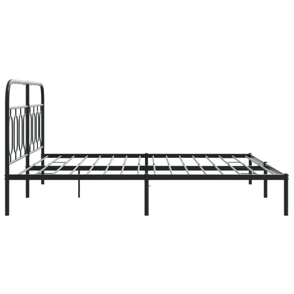 Metal Bed Frame without Mattress with Headboard Black 76"x79.9"