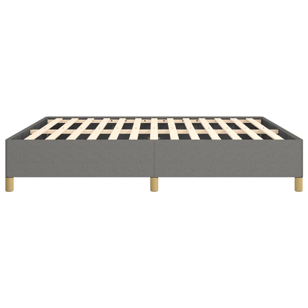 Bed Frame without Mattress Dark Gray California King Fabric