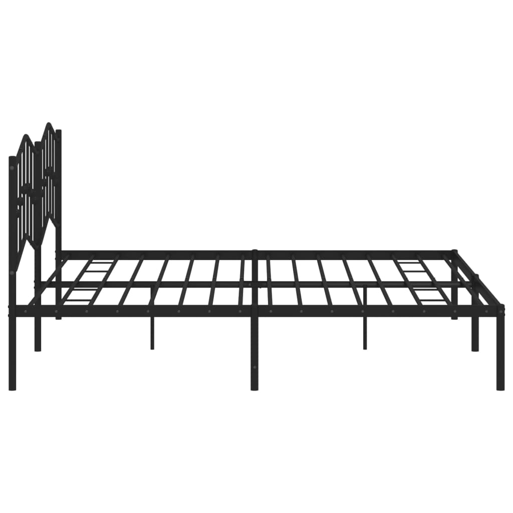 Metal Bed Frame without Mattress with Headboard Black 76"x79.9"