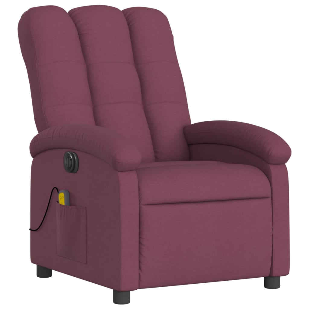 Electric Massage Recliner Chair Purple Fabric