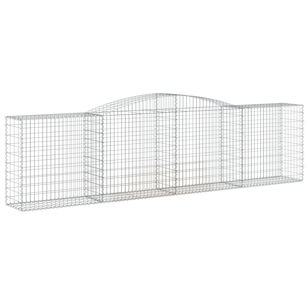 Arched Gabion Baskets 5 pcs 157.5"x19.7"x39.4"/47.2" Galvanized Iron