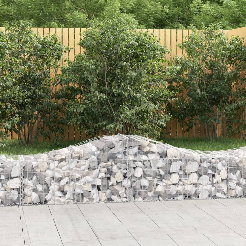 Arched Gabion Baskets 25 pcs 78.7"x19.7"x15.7"/23.6" Galvanized Iron