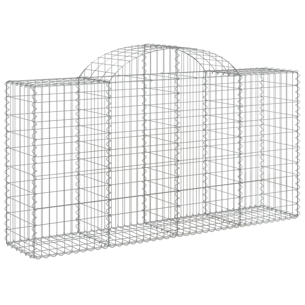 Arched Gabion Baskets 14 pcs 78.7"x19.7"x39.4"/47.2" Galvanized Iron