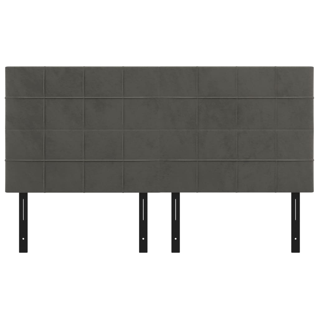 Headboards 4 pcs Dark Gray 39.4"x2"x30.7"/34.6" Velvet