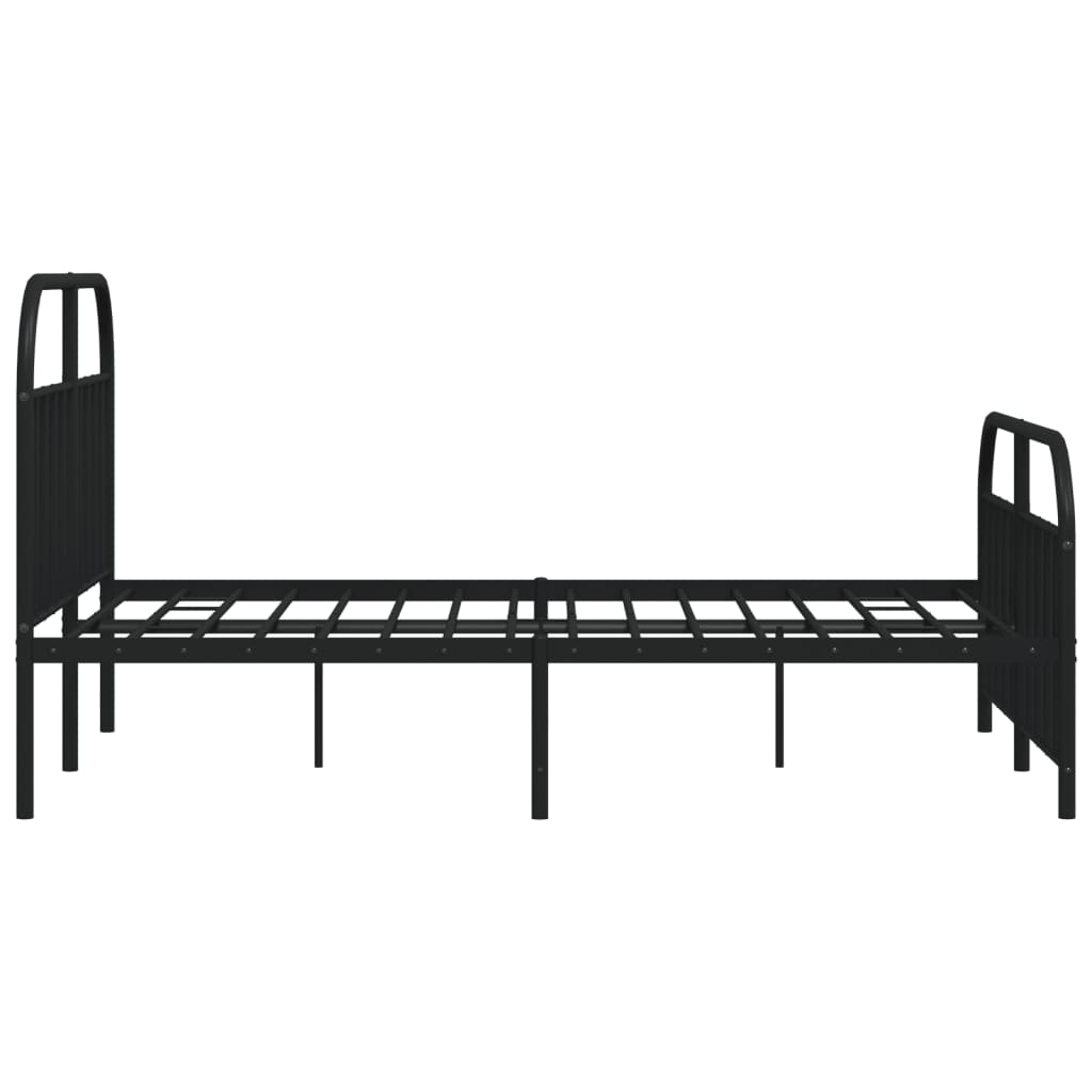 Metal Bed Frame without Mattress with Footboard Black 72"x83.9"