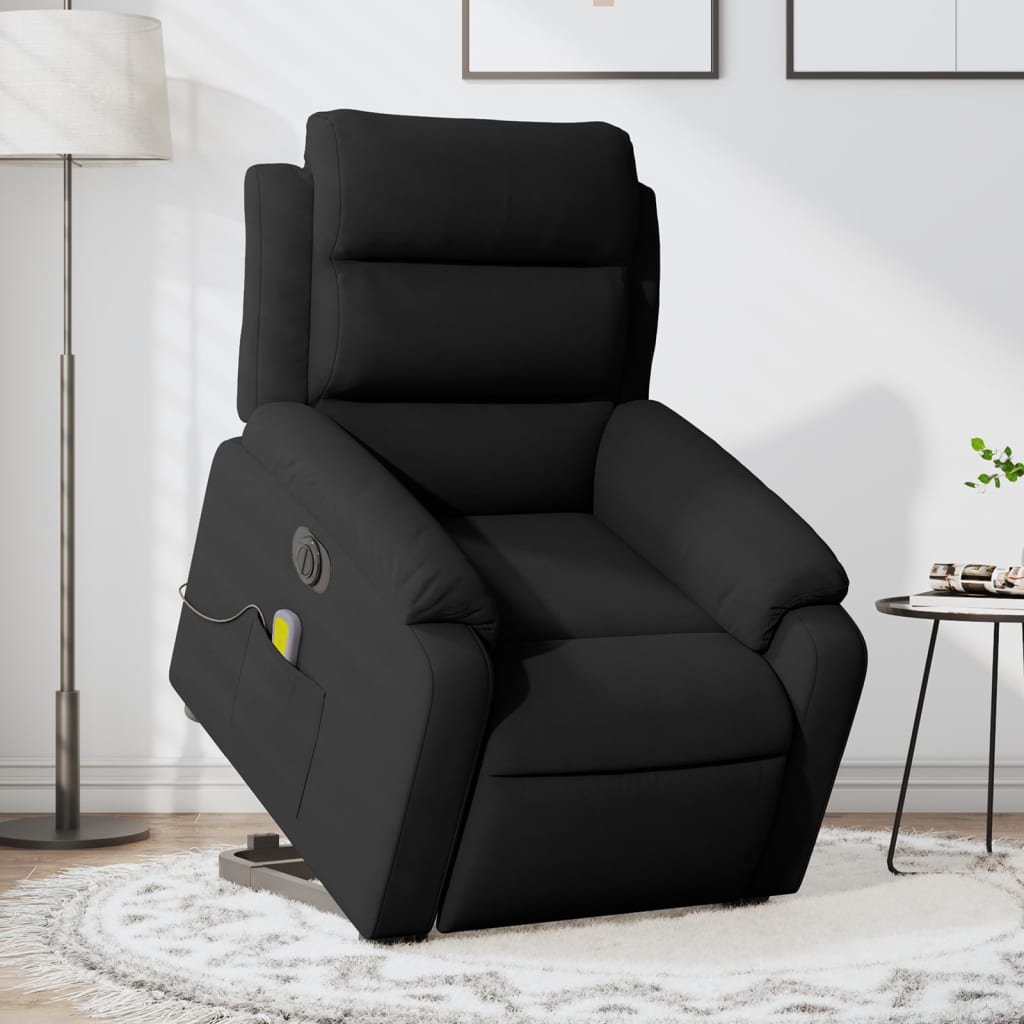 Electric Stand up Massage Recliner Chair Black Velvet