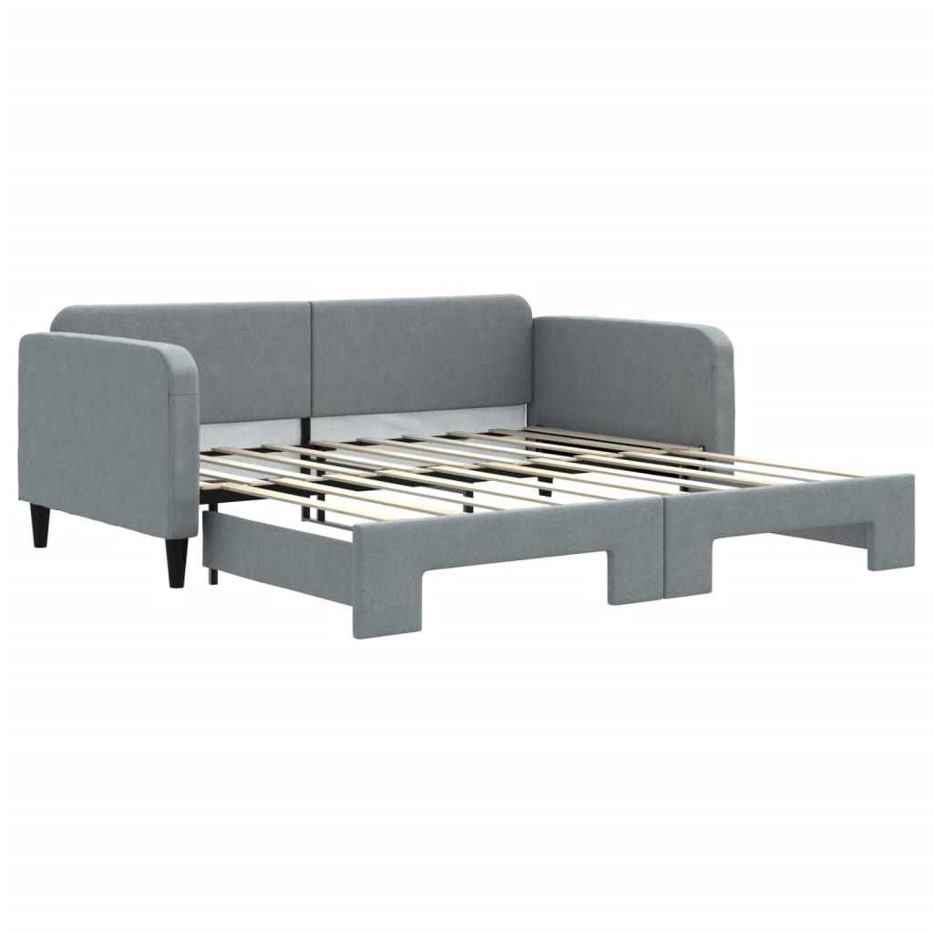 Daybed with Trundle without Mattress Light Gray 39.4"x74.8"