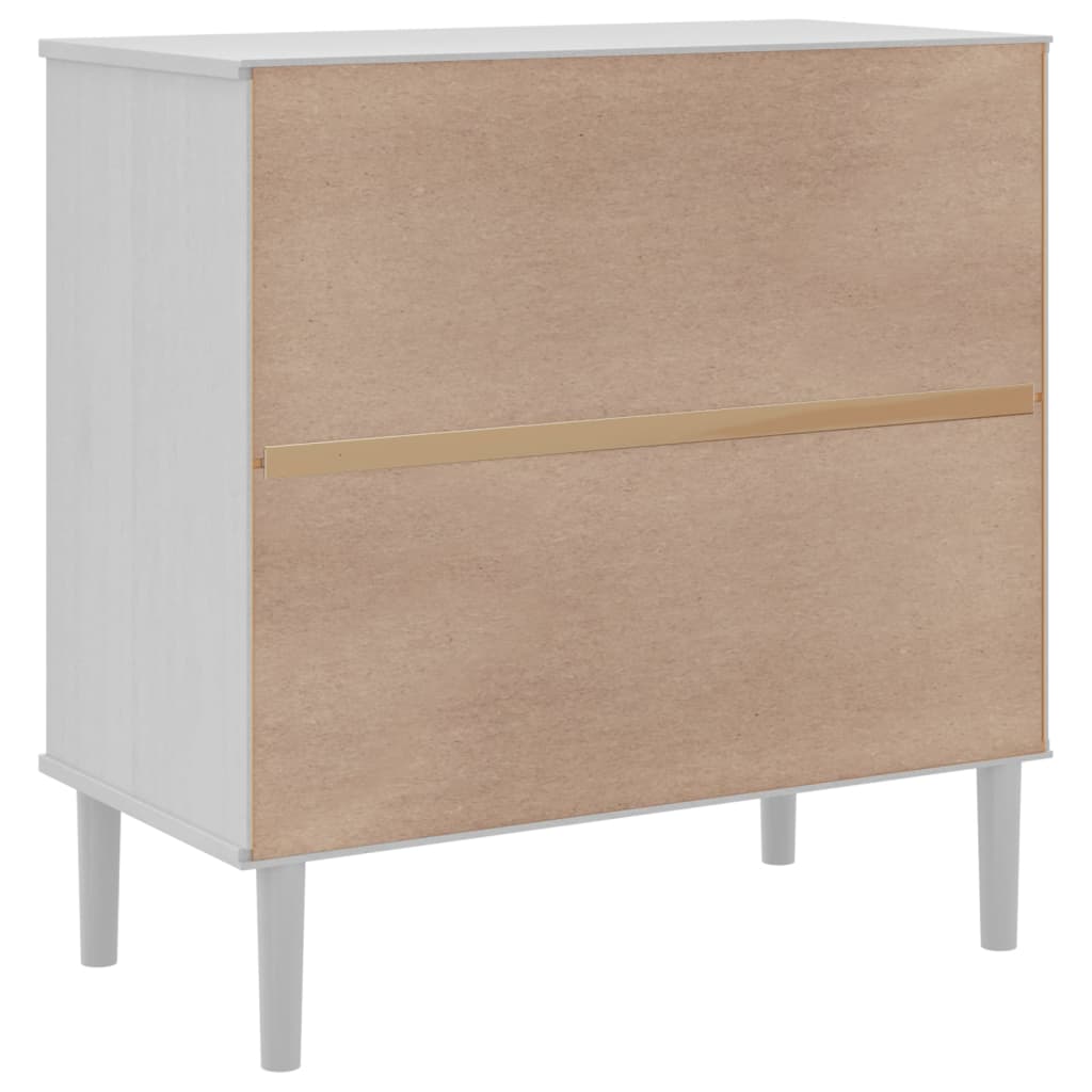 Sideboard SENJA Rattan Look White 31.5"x15.7"x31.5" Solid Wood Pine