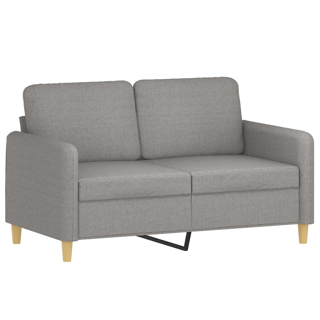 2-Seater Sofa with Pillows&Cushions Light Gray 47.2" Fabric