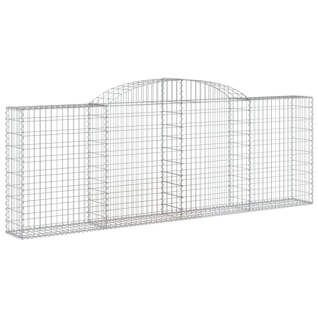 Arched Gabion Baskets 11 pcs 118.1"x11.8"x39.4"/47.2" Galvanized Iron