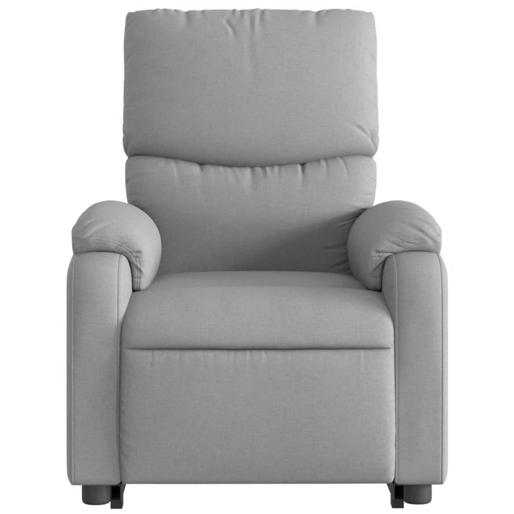 Electric Stand up Massage Recliner Chair Light Gray Fabric