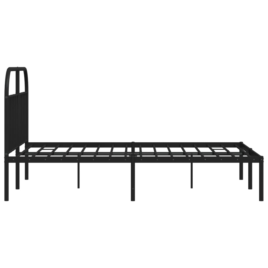 Metal Bed Frame without Mattress with Headboard Black 59.1"x78.7"