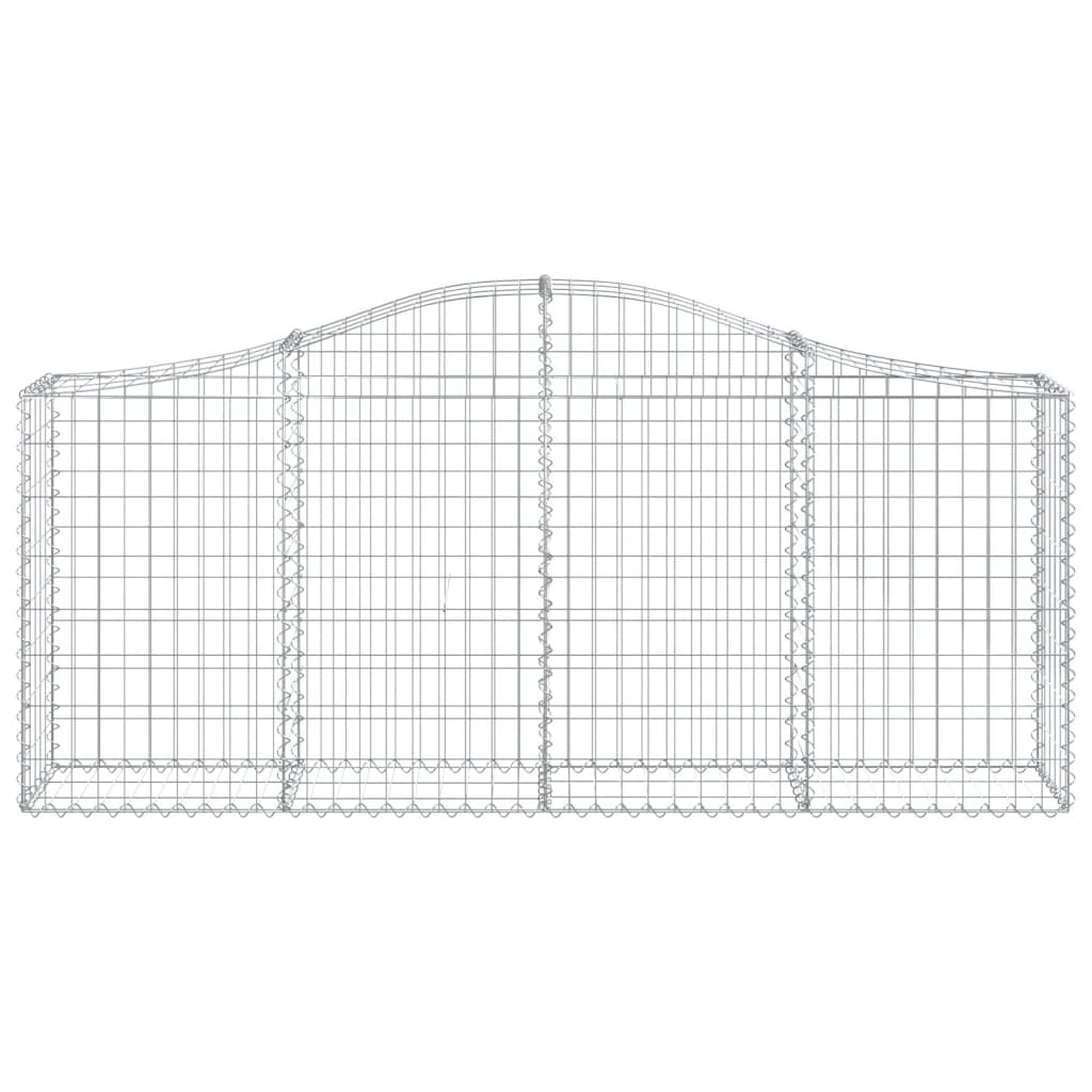 Arched Gabion Baskets 9 pcs 78.7"x11.8"x31.5"/39.4" Galvanized Iron