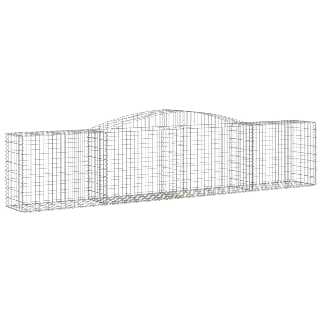 Arched Gabion Baskets 10 pcs 157.5"x19.7"x31.5"/39.4" Galvanized Iron