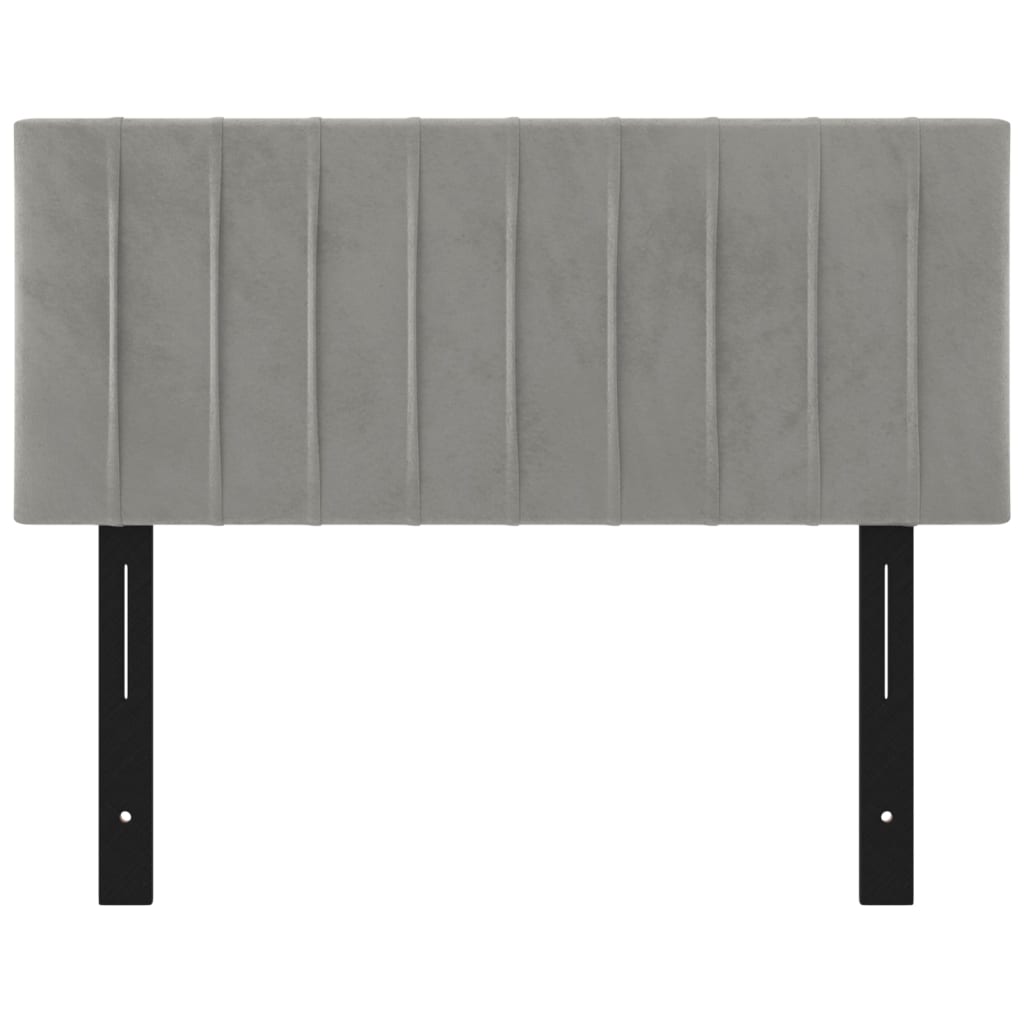 Headboard Light Gray 39.4"x2"x30.7"/34.6" Velvet