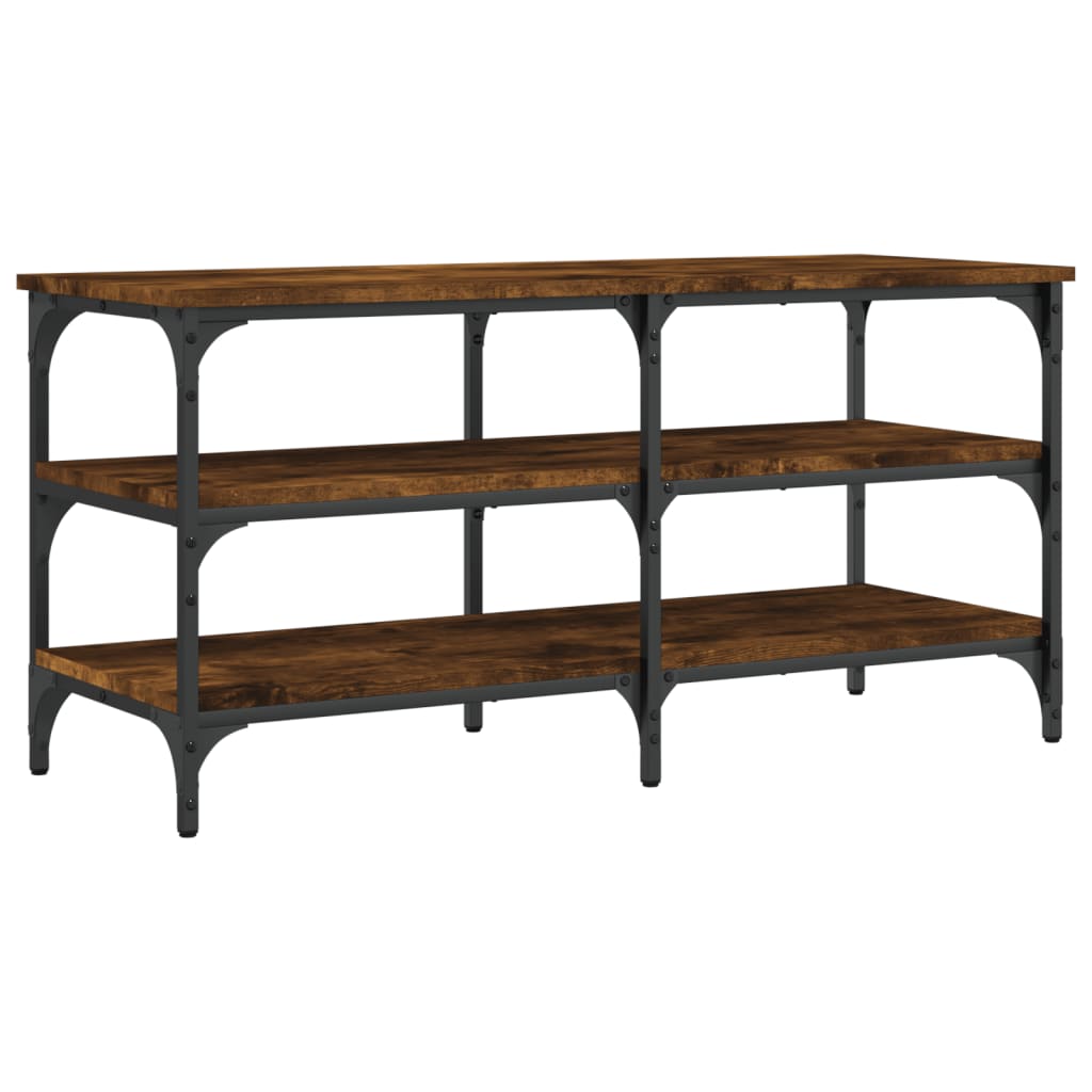 Shoe Bench Smoked Oak 39.4"x15.2"x19.3" Engineered Wood