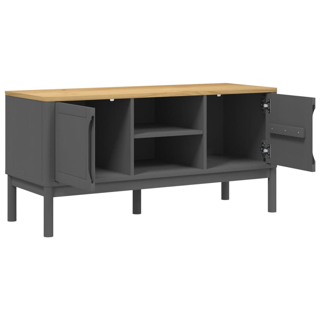 TV Stand FLORO Gray 44.9"x16.9"x21.7" Solid Pine Wood