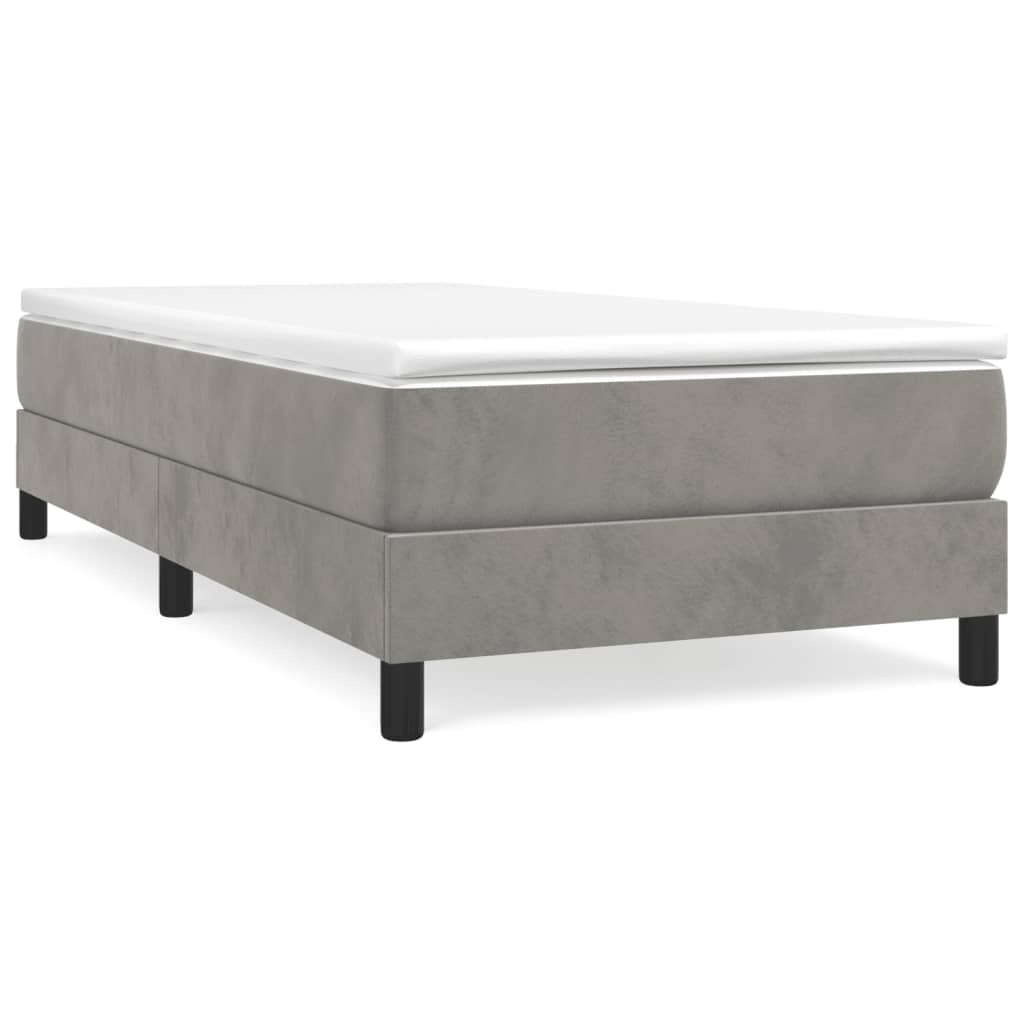 Bed Frame without Mattress Light Gray Twin XL Velvet (US Only)