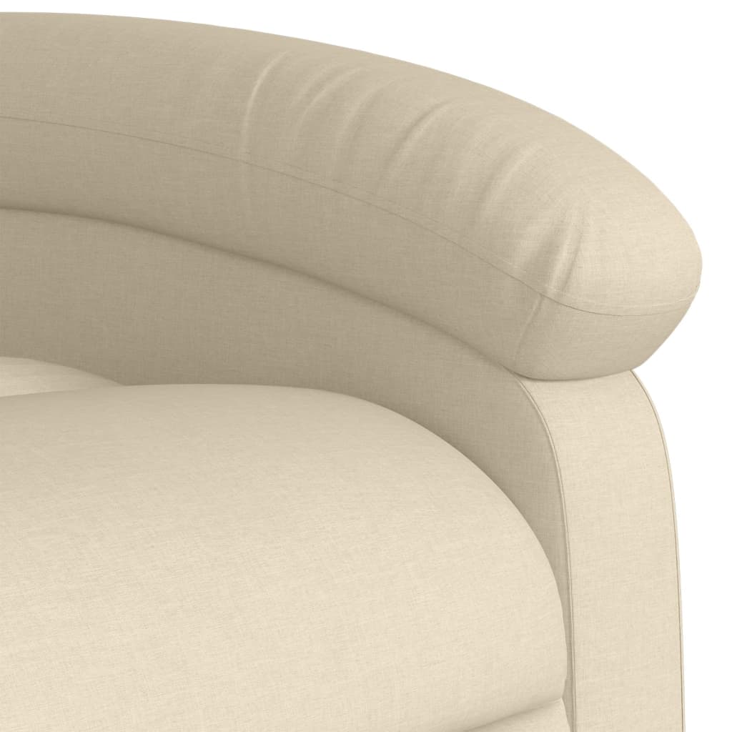 Massage Recliner Chair Cream Fabric