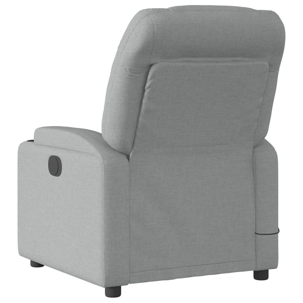 Massage Recliner Chair Light Gray Fabric