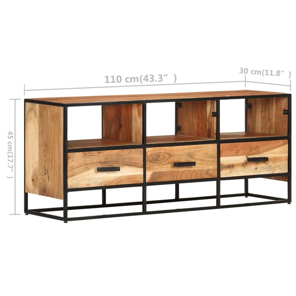 TV Stand 43.3"x11.8"x17.7" Solid Wood Acacia