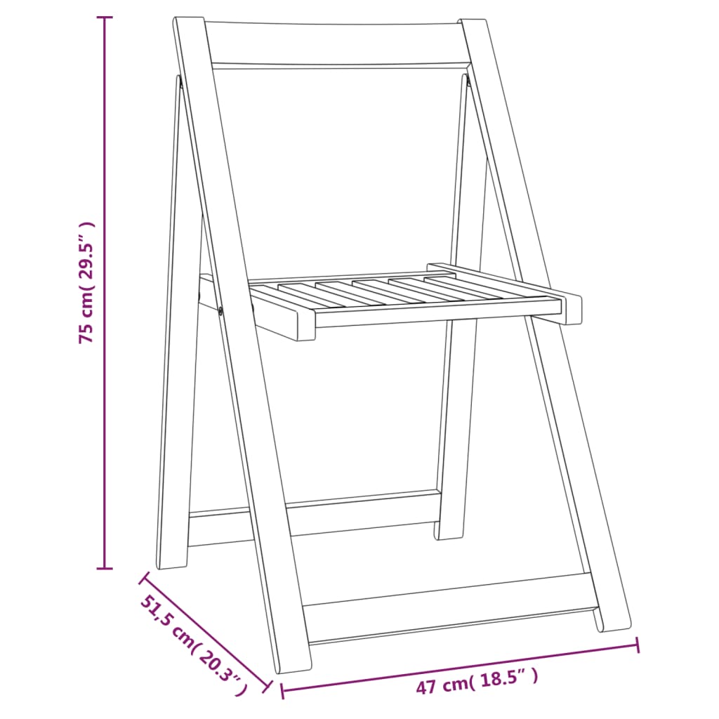 Folding Patio Chairs 4 pcs Solid Wood Acacia