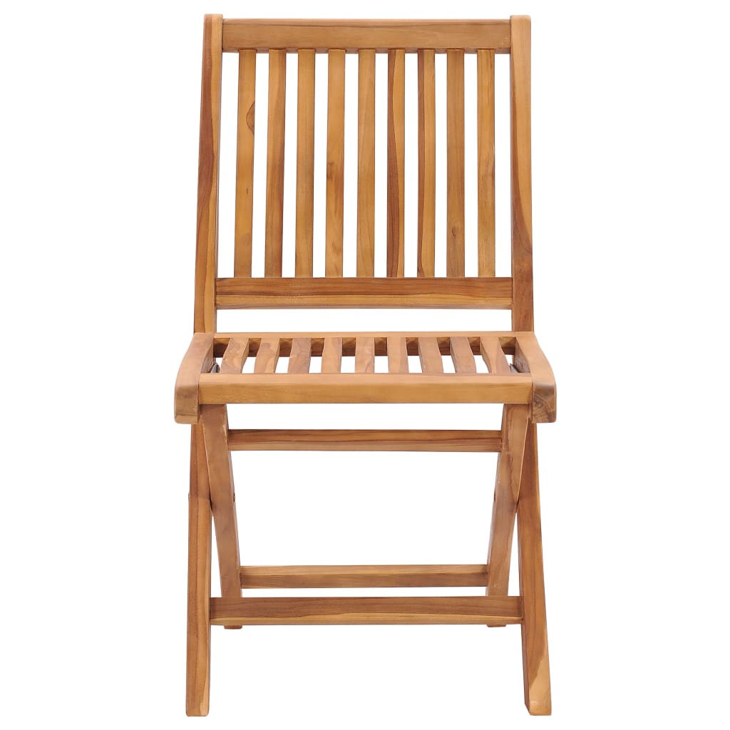 Folding Patio Chairs with Cushions 8 pcs Solid Teak Wood